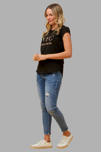 NYC Gold Embroidered T-Shirt | LAST ONE