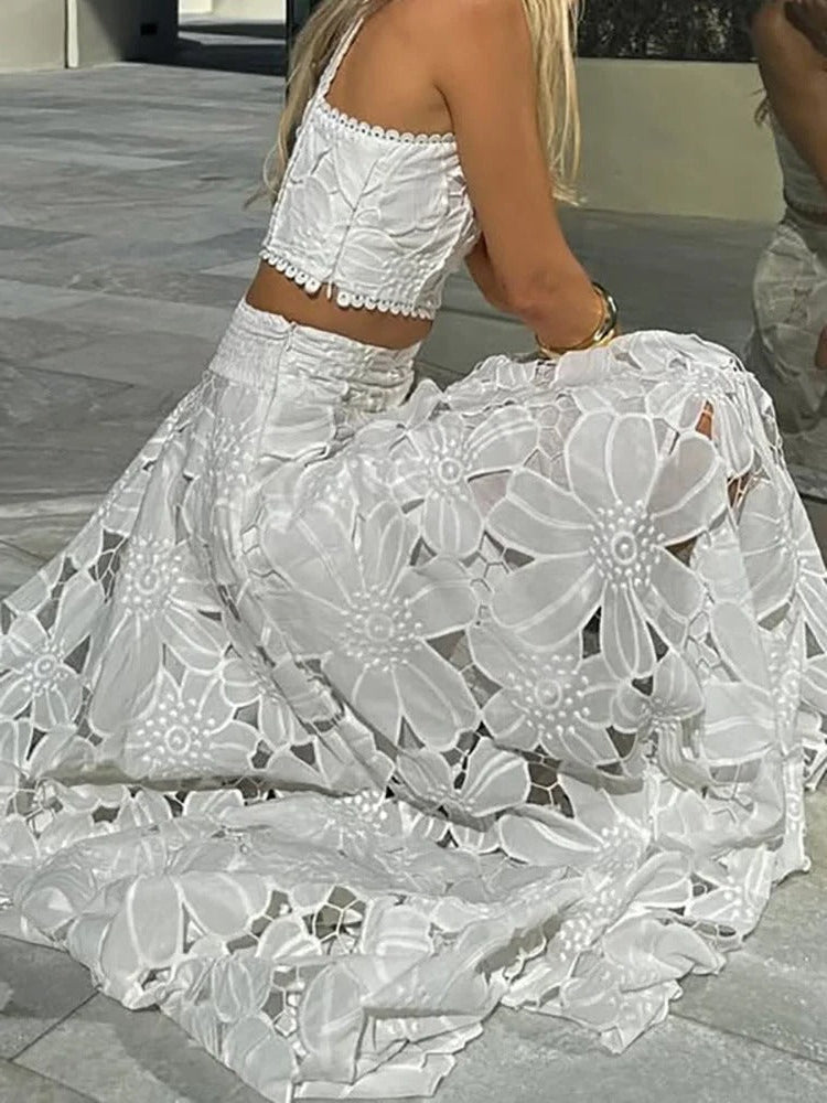 Harper White Skirt Set