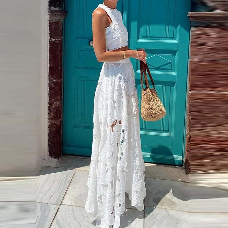 Harper White Skirt Set