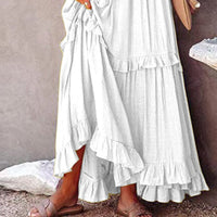 Isabelle White Ruffled Dress