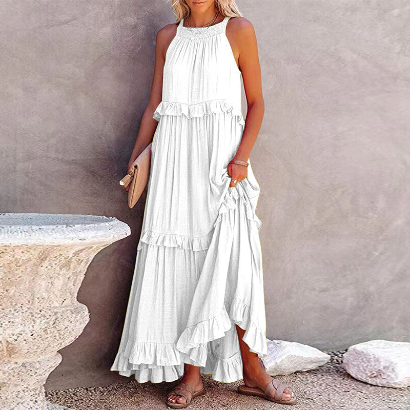 Isabelle White Ruffled Dress