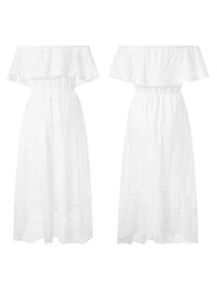 Rumer White Lace Off The Shoulder Dress - Villa Vibes Australia