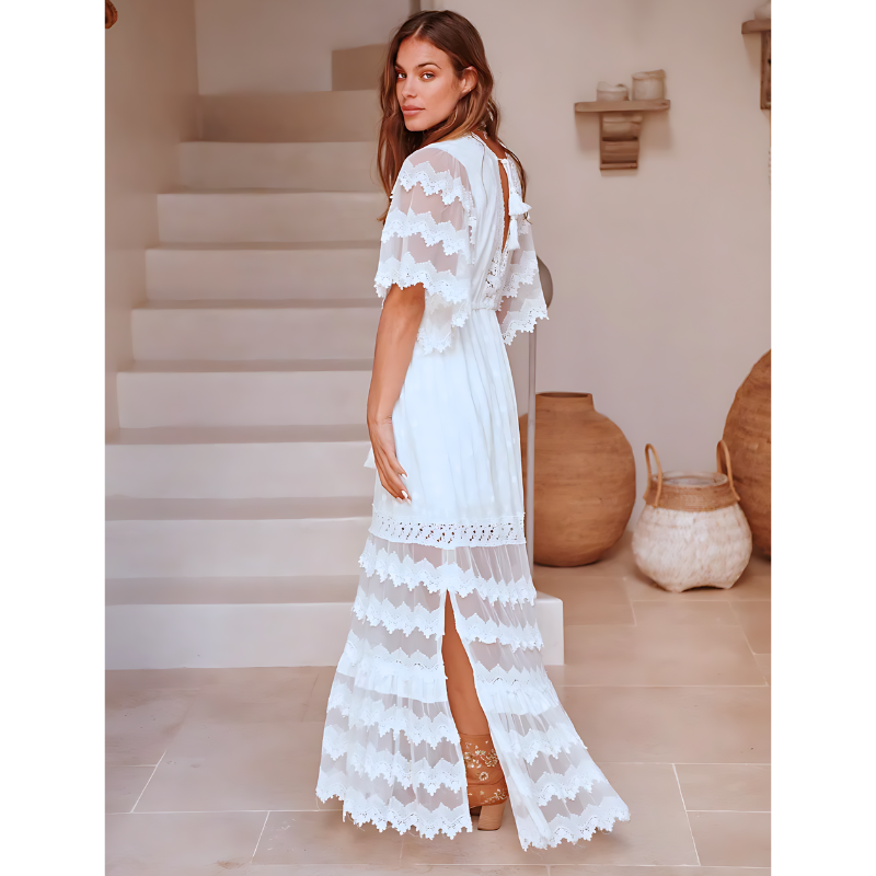 Ava White Lace Boho Dress - Villa Vibes Australia