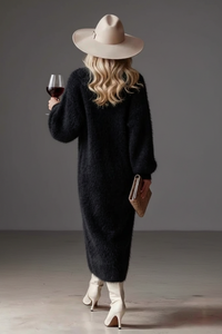 Taylor Black Plush Dress