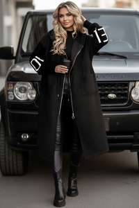 Kelly Black Drawstring Hooded Coat | Top Seller