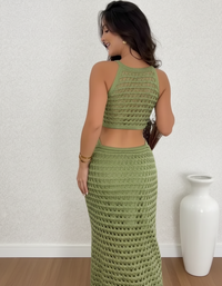 NEW Vienne Sage Cut-Out Dress