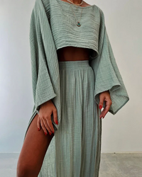 NEW Paloma Frosted Sage Skirt Set