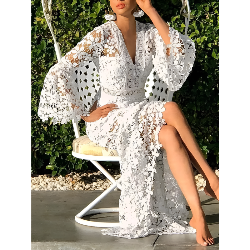 Coco White Lace Party Dress - Villa Vibes Australia