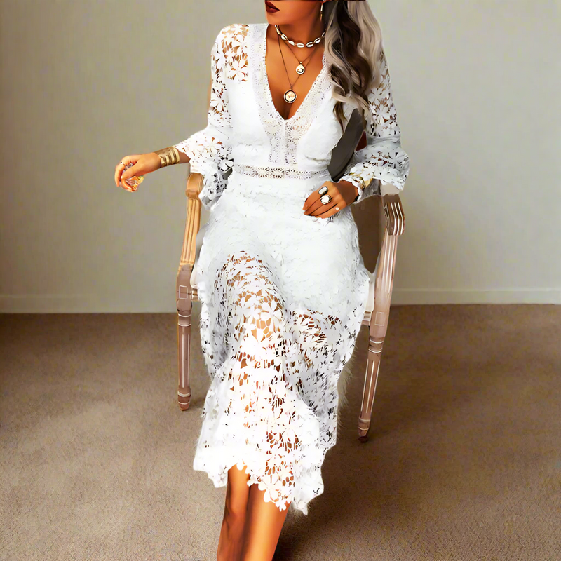 Coco White Lace Party Dress - Villa Vibes Australia