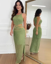 NEW Vienne Sage Cut-Out Dress