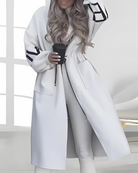 Pre-Order 20 May | Kelly White Drawstring Hooded Coat