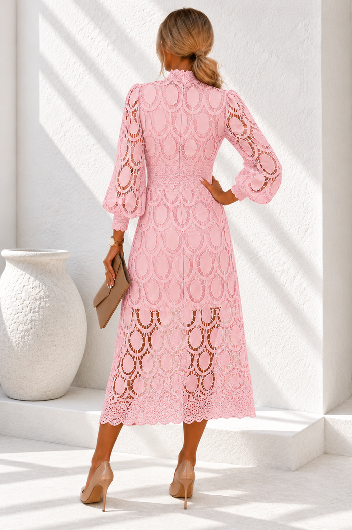 Jasmine Shell Pink Lace Dress | Hot New Colour.