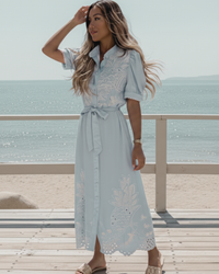 Tallulah Embroidered Blue Dress