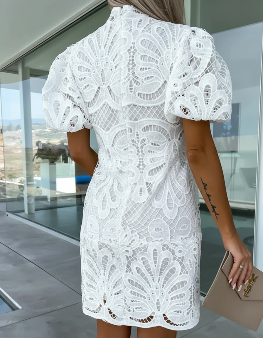 Farrah White Lace Dress