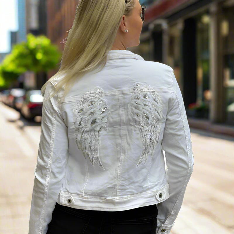 SALE Skylar White Denim Jacket - Villa Vibes Australia