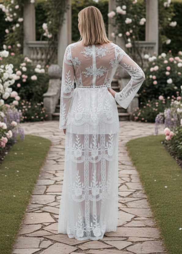 CLEARANCE Janis Flared Sleeve Lace Dress | 1 LEFT