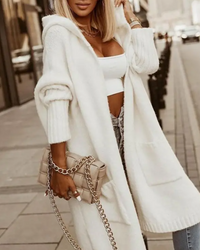 Imogen White Highstreet Hooded Coat