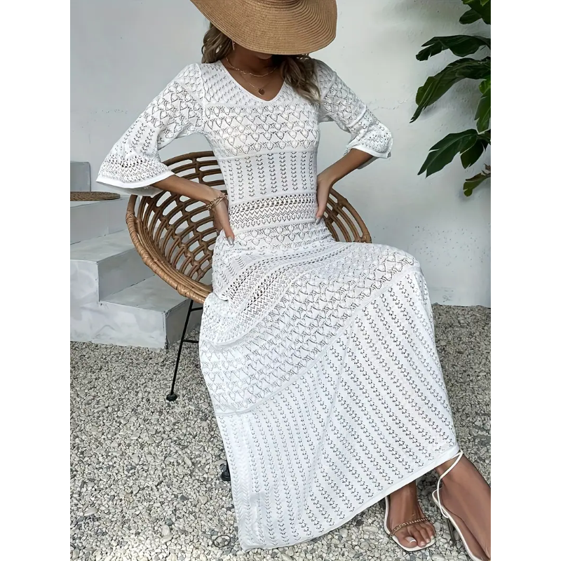 Madison Ivory Knitted Dress - Villa Vibes Australia