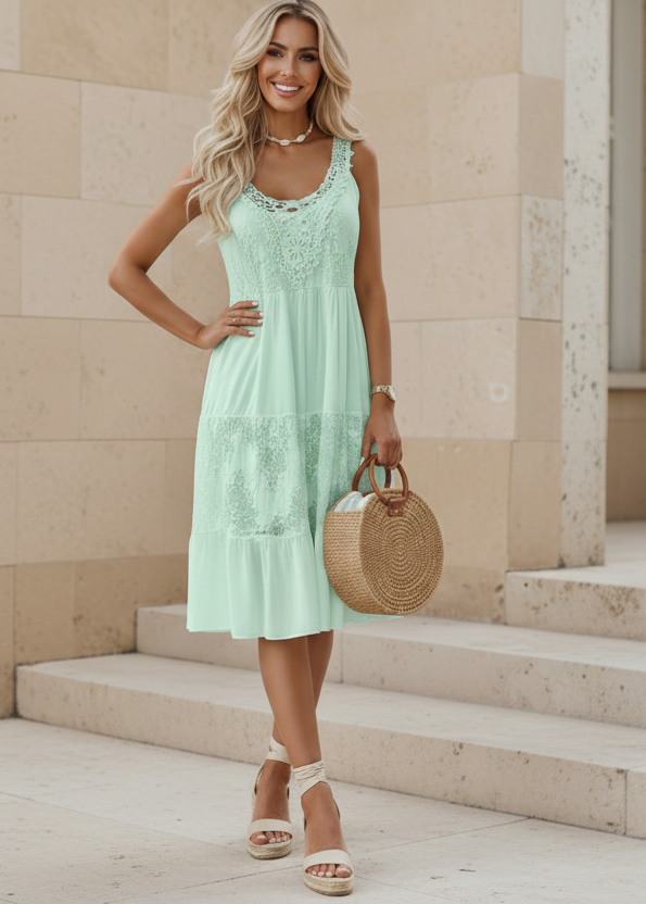 Simone Green Boho Dress