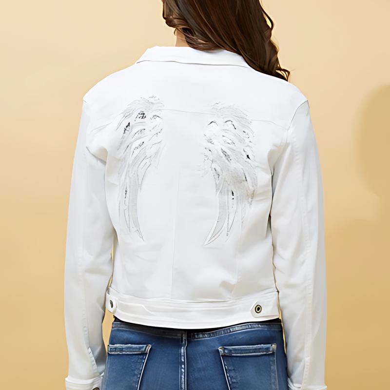 SALE Skylar White Denim Jacket