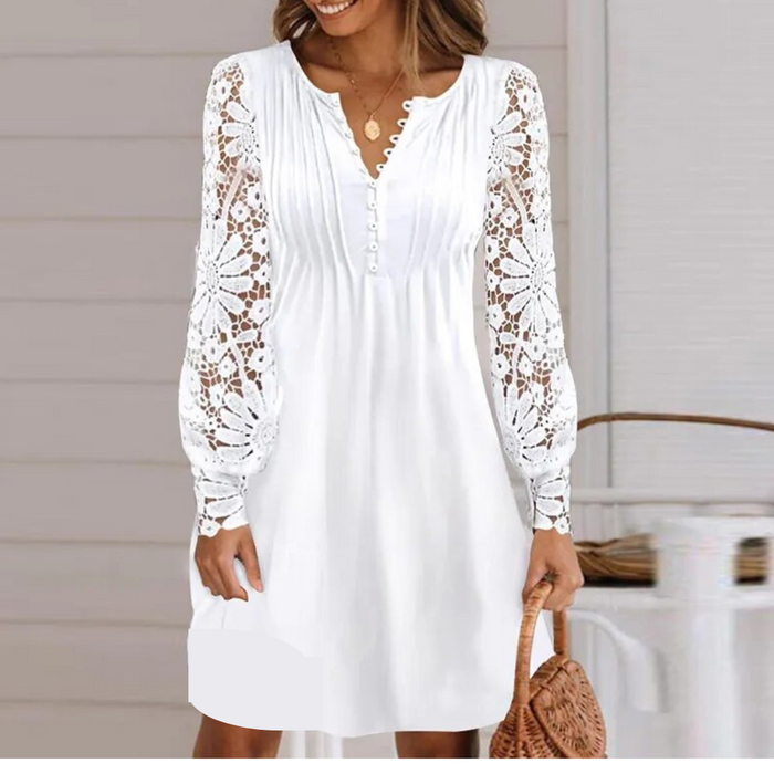 CLEARANCE Riley White Lace Shirt Dress S-5XL