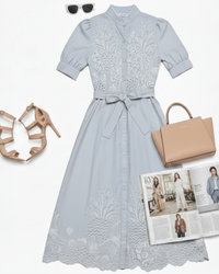 Tallulah Embroidered Blue Dress