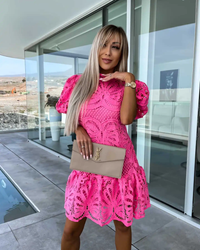 SALE Farrah Fuschia Lace Dress