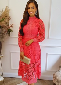 Jasmine Watermelon Lace Dress