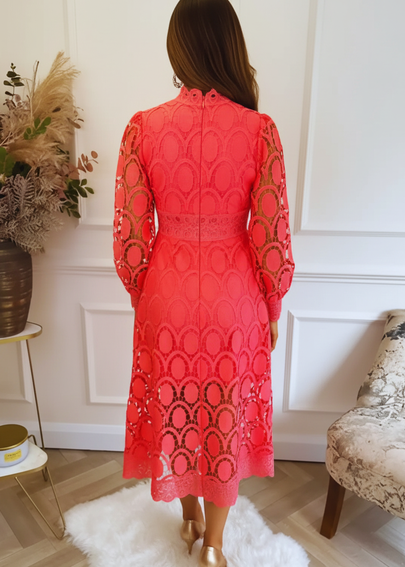 Jasmine Watermelon Lace Dress