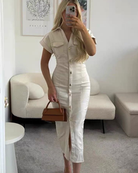 NEW Sadira Beige Denim Dress