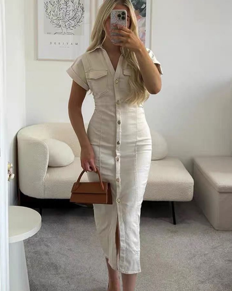 NEW Sadira Beige Denim Dress