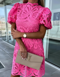 Farrah Pink Lace Dress
