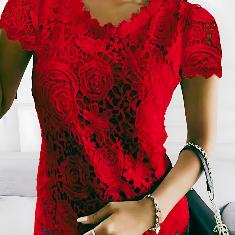 Lohan Red Lace  Top