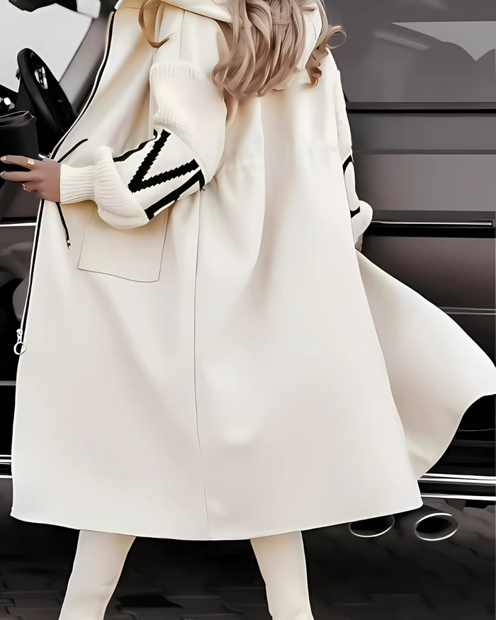 NEW Kelly Cream Drawstring Hooded Coat