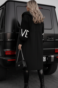 Kelly Black Drawstring Hooded Coat | Top Seller