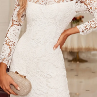 Jasmine 2.0 White Cut Out Lace Dress