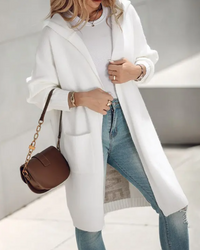 Imogen White Highstreet Hooded Coat
