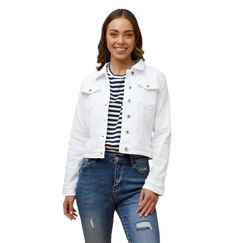 SALE Skylar White Denim Jacket