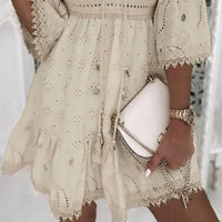 Joss Cream Embroidered Dress