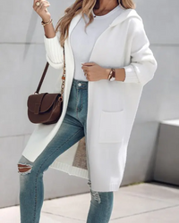 Imogen White Highstreet Hooded Coat