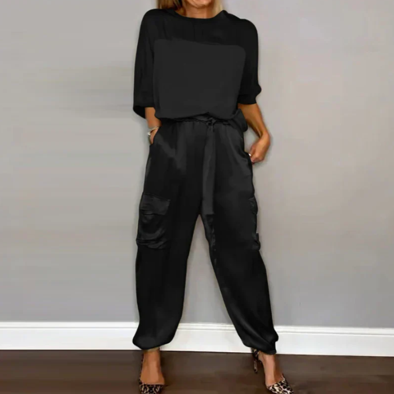 Ashley Black Pant Set S-5XL - Villa Vibes Australia