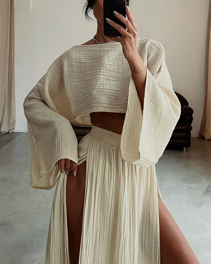 NEW Paloma Beige Skirt Set