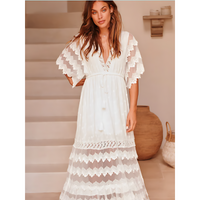 Ava White Lace Boho Dress