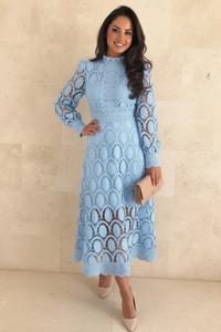 Jasmine Blue Lace Dress |  Hot New Colour