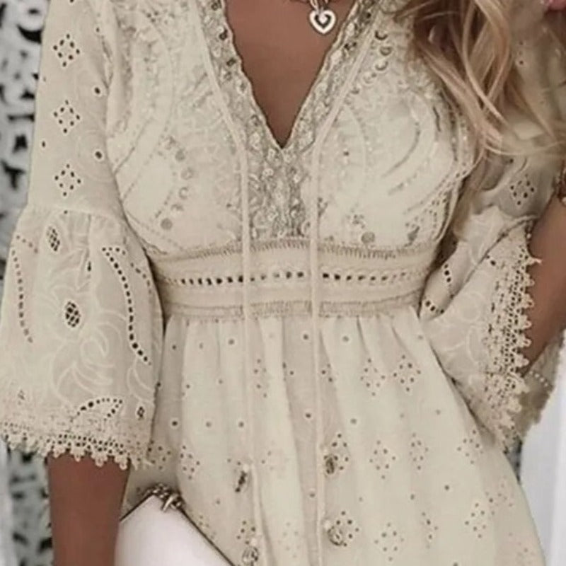 Joss Cream Embroidered Dress Villa Vibes Australia Joss Cream Embroidered Dress Villa Vibes Australia