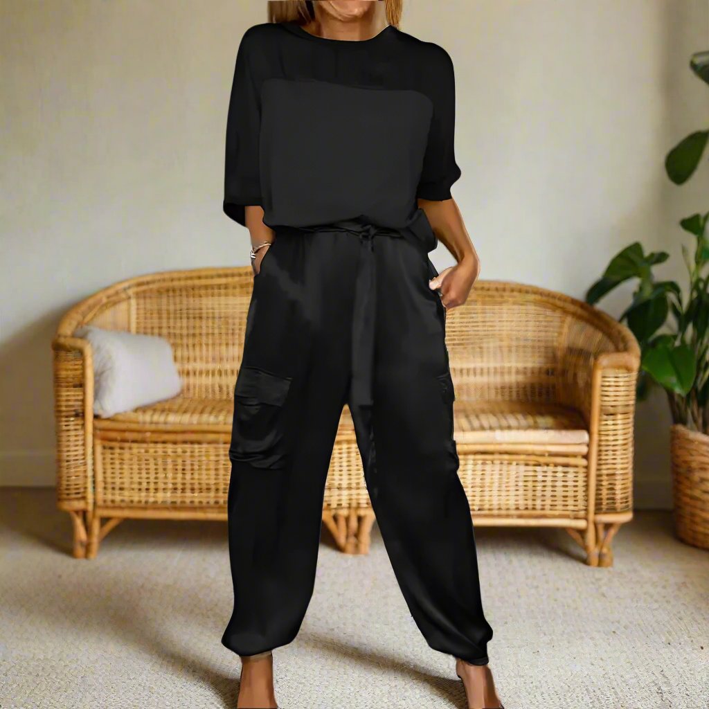 Ashley Black Pant Set S-5XL