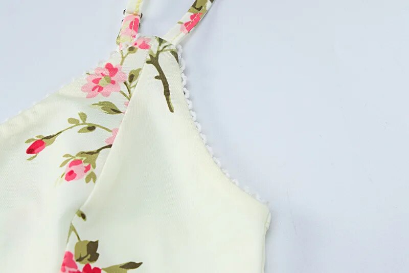 Avery Cream Floral Print Longline Dress