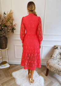 Jasmine Watermelon Lace Dress