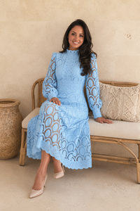 Jasmine Blue Lace Dress |  Hot New Colour