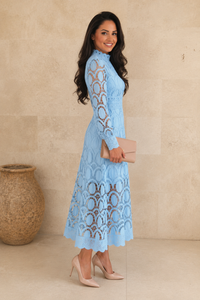 Jasmine Blue Lace Dress |  Hot New Colour